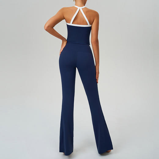 跃牌【轻匀系列】裸感运动喇叭裤撞色高腰速干阔腿长裤运动跑步健身微喇裤CK9123 商品图1