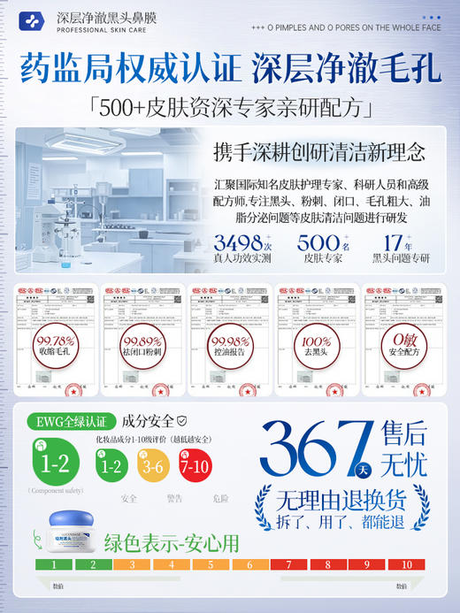 【1敷走黑白头 控油收毛孔】水杨酸去黑头收缩毛孔粉刺深层清洁鼻膜鼻贴吸祛撕拉面膜神器男女 商品图4