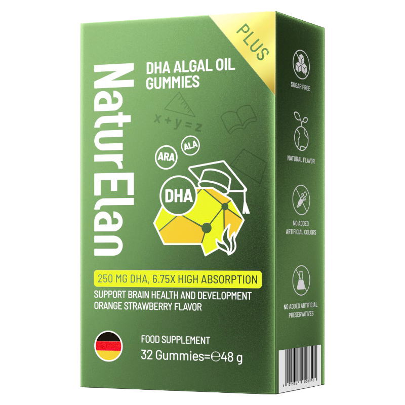 NaturElan呐兔儿童DHA藻油布丁32粒（无糖plus版）（3盒送1盒 叶黄素蒸汽热敷眼罩5片装，4盒送1瓶维C泡腾片60粒）-nb【nj矩阵】