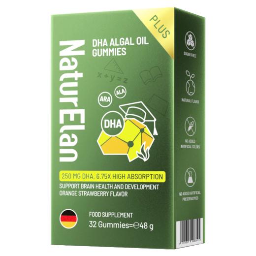 NaturElan呐兔儿童DHA藻油布丁32粒（无糖plus版）（3盒送1盒 叶黄素蒸汽热敷眼罩5片装，4盒送1瓶维C泡腾片60粒）-nb【nj矩阵】 商品图0