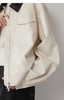 贝壳三 法式撞色翻领短款夹克外套短款巴恩风工装皮衣女C110802 商品缩略图7