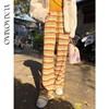 余潇潇【条纹调色盘】复古撞色菱形针织精致烫钻宽松直筒休闲裤 商品缩略图0