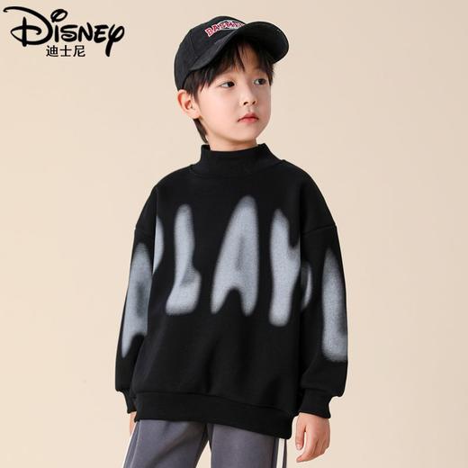 迪士尼男童加绒卫衣一体绒2024新款冬季儿童加厚上衣男大童打底衫 商品图4