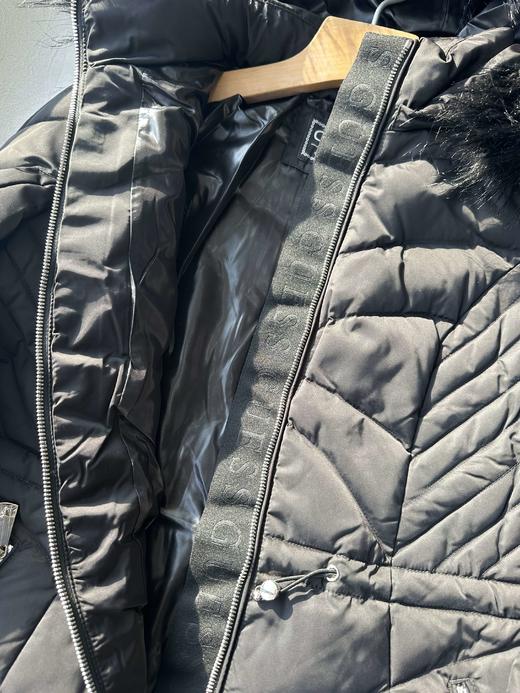 贝壳三 秋冬加厚连帽中长款羽绒服修身收腰毛领连帽外套C110807 商品图9