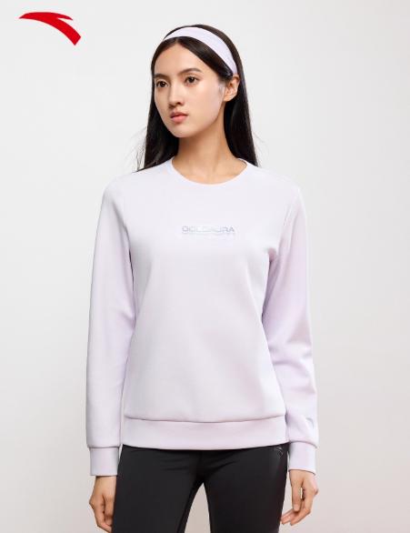 【S/M/L/2XL断码】安踏易打理卫衣丨圆领套头衫女士秋冬季休闲运动上衣162447740【库存有限，无货将作退款，介意勿拍】 商品图1