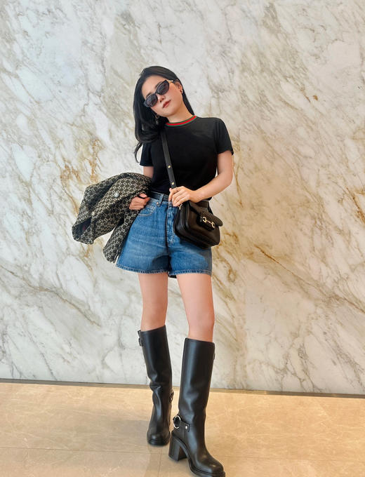 古驰 25年新品经典拼色螺纹T恤 (KX*MM) 商品图3