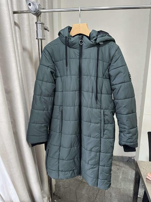 贝壳三 纯色绗缝中长款纯色棉服加厚保暖百搭女士棉衣C110823 商品图2