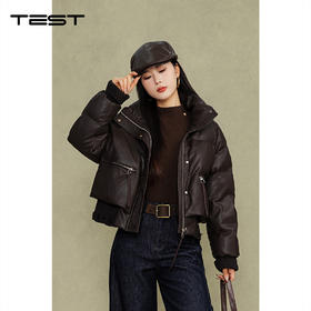 冬上新韩系保暖时髦加厚显瘦百搭PU皮夹克2254153