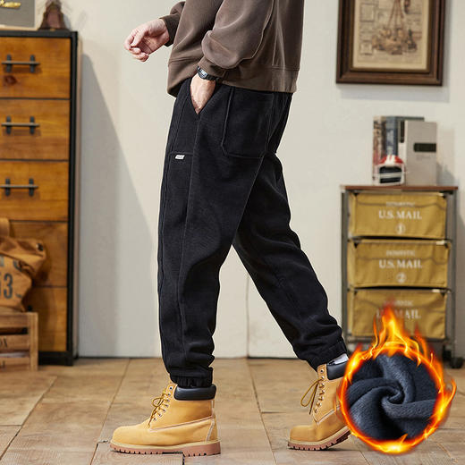 【YW】无忧购加绒加厚休闲裤秋冬款灯芯绒保暖男款运动卫裤（截单后3-5天发货) 商品图0