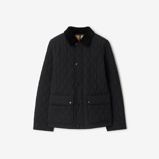 【一】BURBERRY 巴宝莉 女士 B 字盾徽标刺绣绗缝尼龙夹克棉服 黑色 8096917 C1900 商品图0