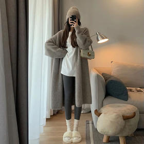 中长款过膝针织开衫！2025秋冬新款韩版宽松复古慵懒风毛衣女款外套！