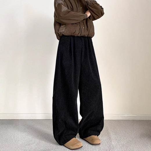 【GZ】无忧购灯芯绒男裤子秋冬加绒加厚老钱风宽松垂感阔腿休闲裤A8071（截单后3-5天发货) 商品图5