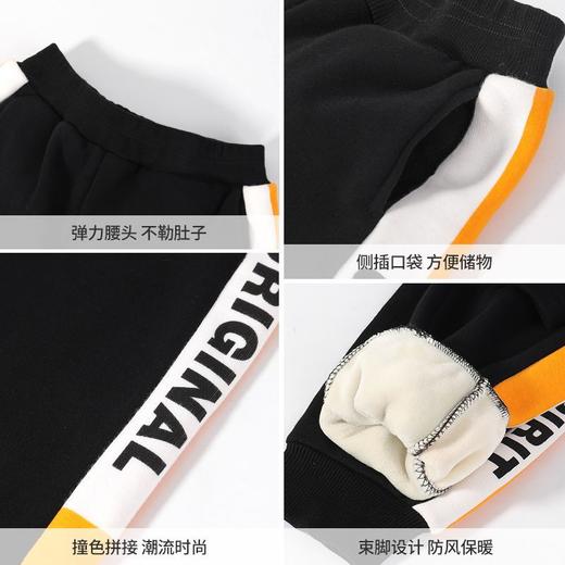 迪士尼男童裤子加绒加厚儿童棉裤一条过冬男大童保暖裤男孩运动裤 商品图8