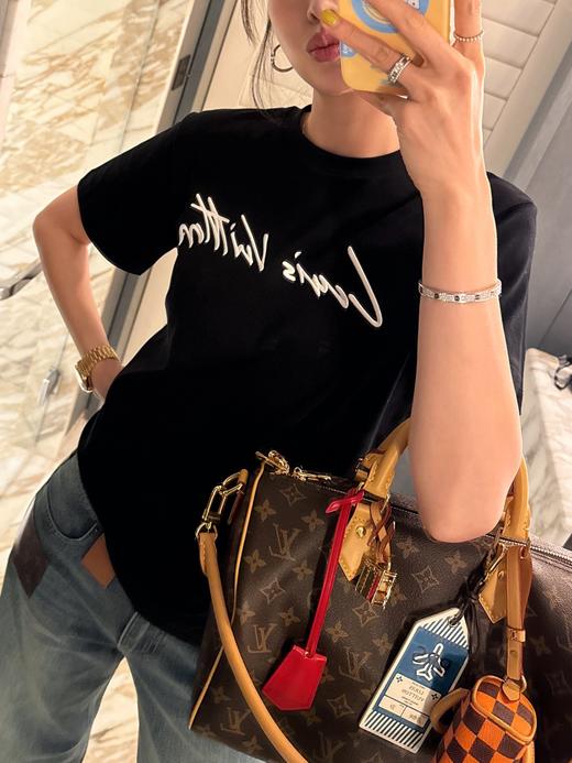 驴家 25年最新款 黑色刺绣T恤(KX*MM) 商品图5