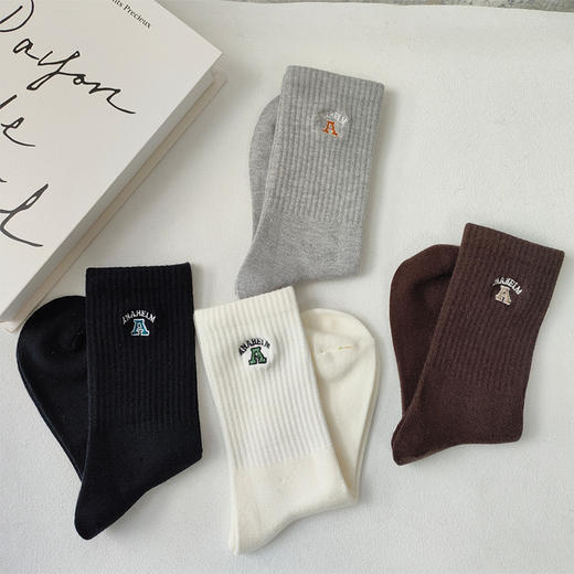 刺绣百搭堆堆袜防臭美拉德中筒袜-纪念日百货门店同款167751421 商品图1