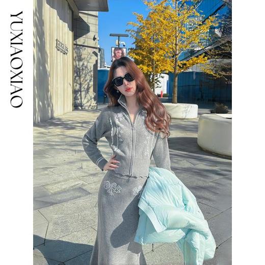 余潇潇【维密花园】含绵羊毛缝珠毛衣开衫外套&鱼尾长半裙 商品图3