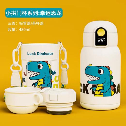 杯具熊幸运小拱门智能保温杯480ml（俏皮库洛米）多款式可选 儿童吸管保温杯 直饮吸管多用 商品图2