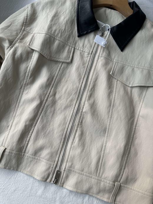 贝壳三 法式撞色翻领短款夹克外套短款巴恩风工装皮衣女C110802 商品图10