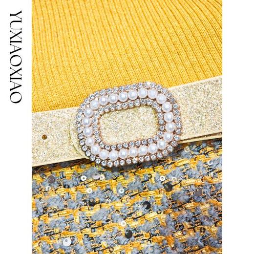 【孤品样衣，不退不换】【缪系甜心】亮丝羊毛混纺拼接亮片粗花呢一字领修身连衣裙 商品图2