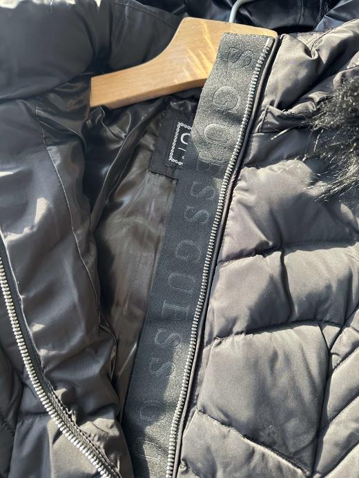 贝壳三 秋冬加厚连帽中长款羽绒服修身收腰毛领连帽外套C110807 商品图4