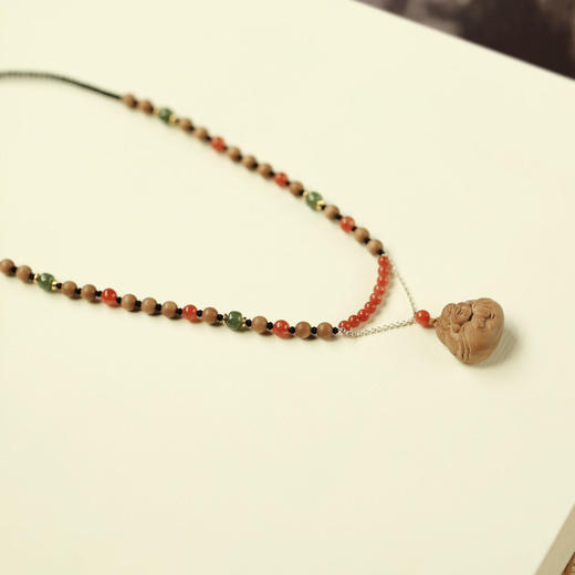 【青山特惠】5mm22颗山檀香 | 弥勒佛·吊坠 搭配：和田玉、南红、925银镀金s4  商品图3