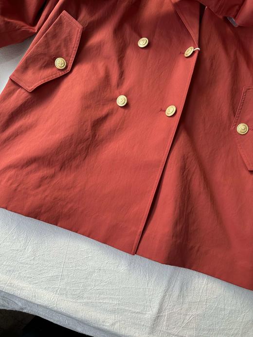 贝壳三 英伦风双排扣复古宽松风衣腰带收腰显瘦短款外套C110819 商品图8