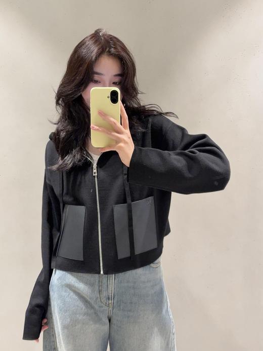 罗意威 25Fw秋冬新款 皮牌羊毛拉链连帽针织开衫（DQJ*MM） 商品图2