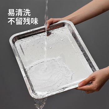 美厨（MAXCOOK）304不锈钢盘子方盘  烧烤托盘27cm 美厨 盘子 MCFT6579 个 27cm /厨具 /餐具 /餐用托盘 商品图7