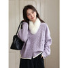 鹿向南「冬日恋曲」法式灰紫色毛衣开衫女秋冬新款慵懒感宽松上衣 商品缩略图1