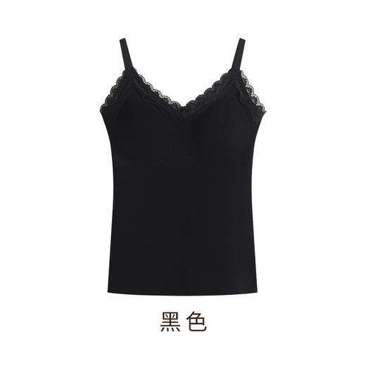 秋冬【店长强推！选2件更划算！】新款秋冬蕾丝吊带 羊绒蚕丝保暖背心 女固定杯内搭外穿打底保暖内衣 商品图8