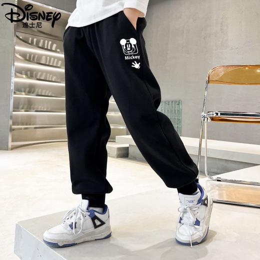 迪士尼男童裤子冬季加绒加厚洋气潮儿童秋装男运动裤一体绒冬装 商品图2