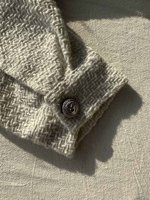 贝壳三 小香风编织肌理感双口袋外套气质翻领短款上衣C110817 商品图9