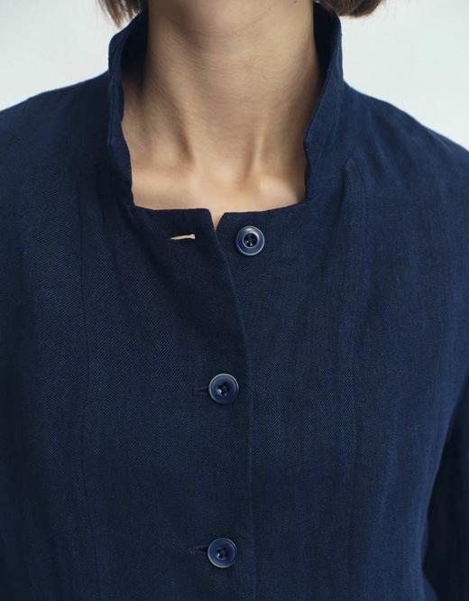 Jai  绀青蓝/沙色日本亚麻曼德勒西装夹克 商品图5