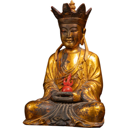 清	木胎金漆地藏王菩萨像 商品图5