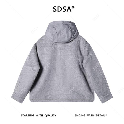 250511SDSA秋冬新款痞帅男装潮牌简约拼接拉链立领连帽鹅绒服外套百搭 商品图5