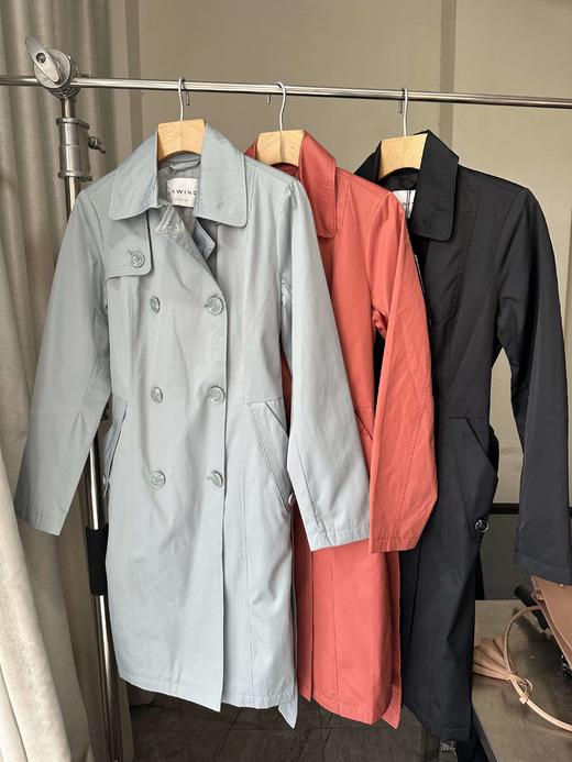 贝壳三 气质百搭正肩收腰显瘦风衣双排扣棉质中长款外套C110820 商品图1