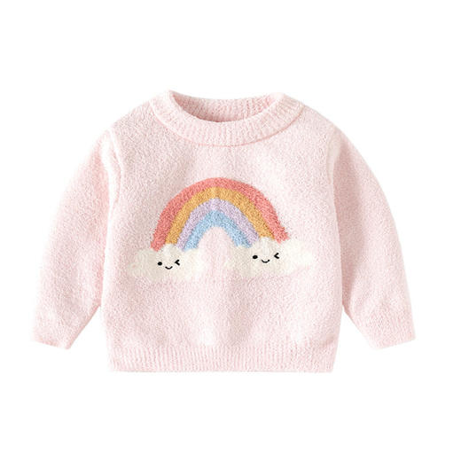 遇见彩虹软糯亲肤婴儿毛衣A类半边绒女童毛衣加厚款柔软宝宝毛衣 商品图4