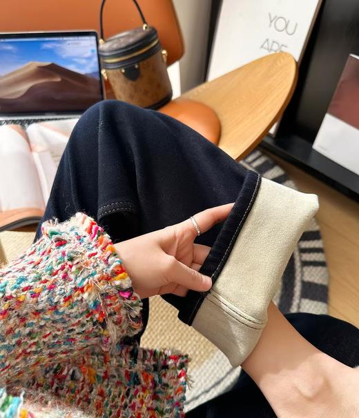 土耳其新款加绒小太阳保暖显瘦窄版阔腿长裤 商品图12