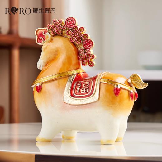 【彼达思】罗比罗丹 马上有福 珐琅马摆件轻奢 商品图1