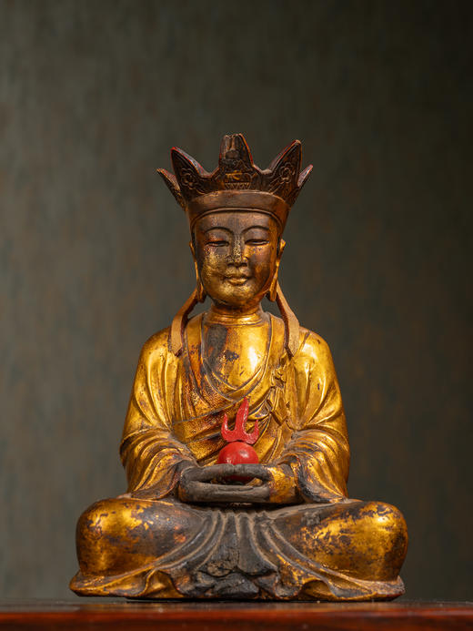 清	木胎金漆地藏王菩萨像 商品图0