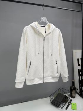 轻奢老花提花男士秋冬加绒拉链连帽卫衣外套 特惠 Z-15706