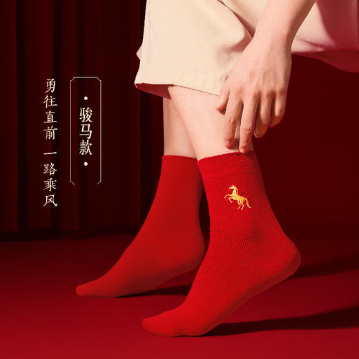 【故宫袜子】福马红袜套装马到成功男士红色袜子礼盒本命年新年礼物 商品图5