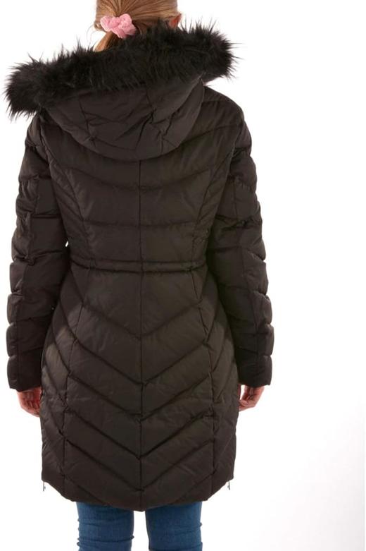 贝壳三 秋冬加厚连帽中长款羽绒服修身收腰毛领连帽外套C110807 商品图8