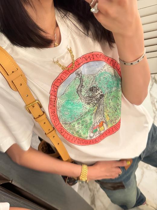 驴家 25年新品🆕✖️Grace·Coddington联名的猫猫系列 白色两只猫猫印花T恤(KX*MM) 商品图5