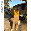 余潇潇【条纹调色盘】复古撞色菱形针织精致烫钻宽松直筒休闲裤 商品缩略图2