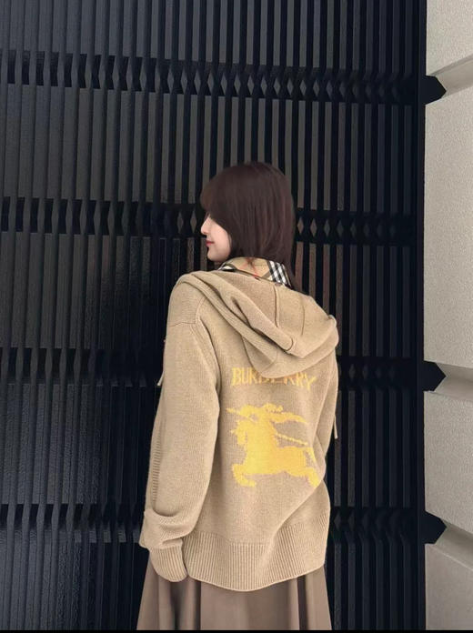 巴宝莉 25年秋冬新品 卡其骑士针织开衫(KX*MM) 商品图5