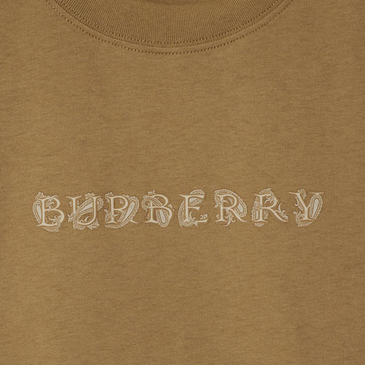 【一】BURBERRY 巴宝莉 女士佩斯利徽标棉质圆领短袖T恤 驼色 8099832 C1493 商品图1