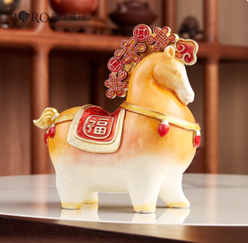 【彼达思】罗比罗丹 马上有福 珐琅马摆件轻奢