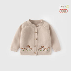 蘑菇朵朵韩版婴儿开衫毛衣A类秋冬纯棉针织宝宝毛衣开衫儿童外套