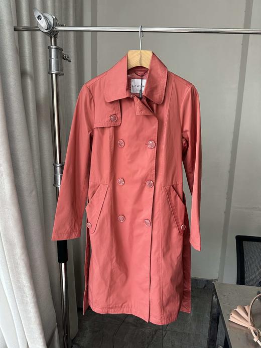 贝壳三 气质百搭正肩收腰显瘦风衣双排扣棉质中长款外套C110820 商品图3